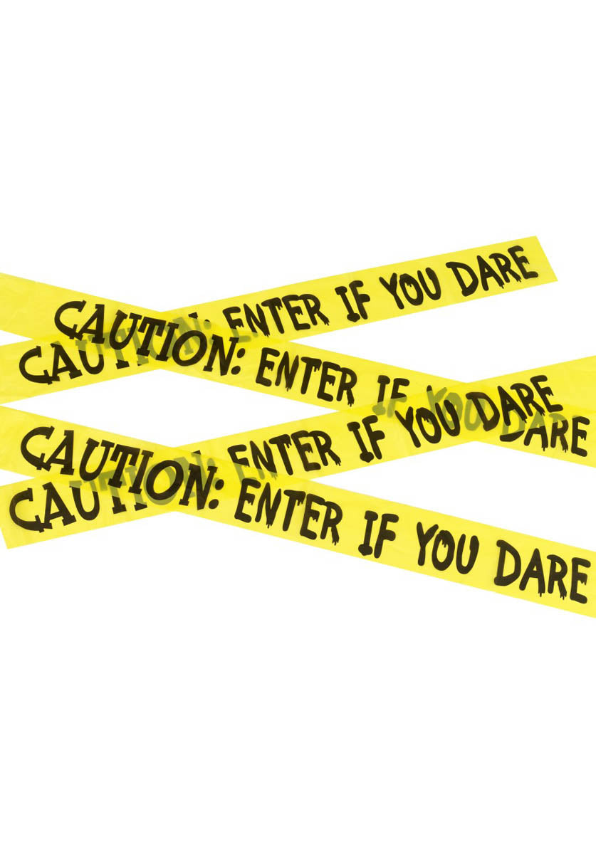 Caution Enter If You Dare Tape, Yellow & Black