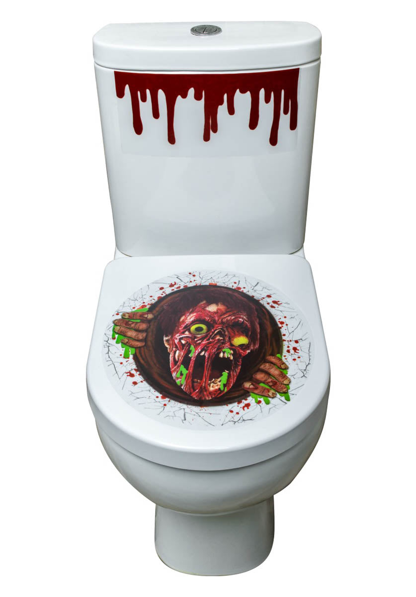 Zombie Portal Toilet Seat Stickers, Red