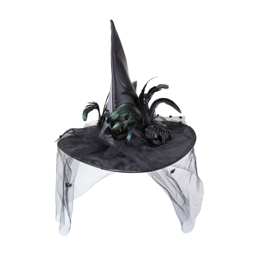 Deluxe Witches Hat w/ Feathers (Adult) (min6)