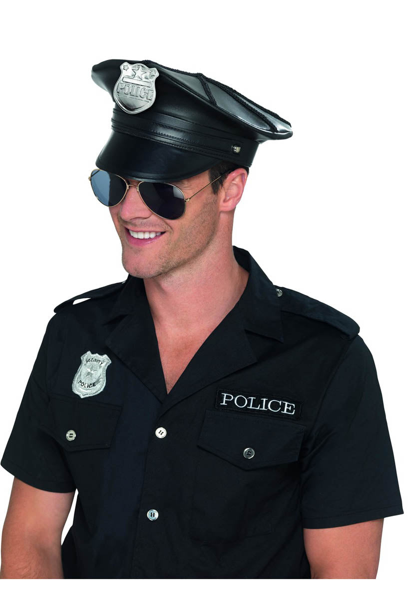 Deluxe Police Hat, Black