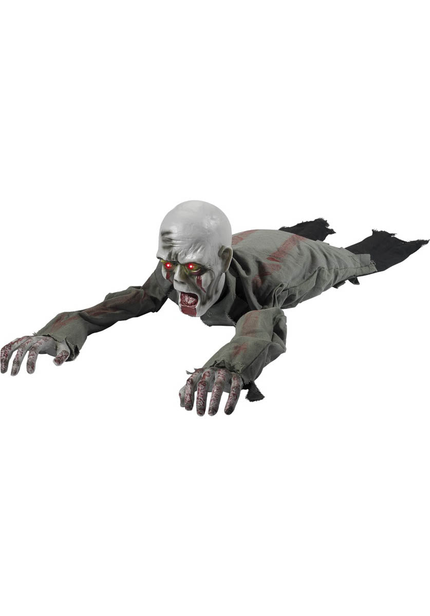 Animated Crawling Zombie Prop, with Sound, Grey