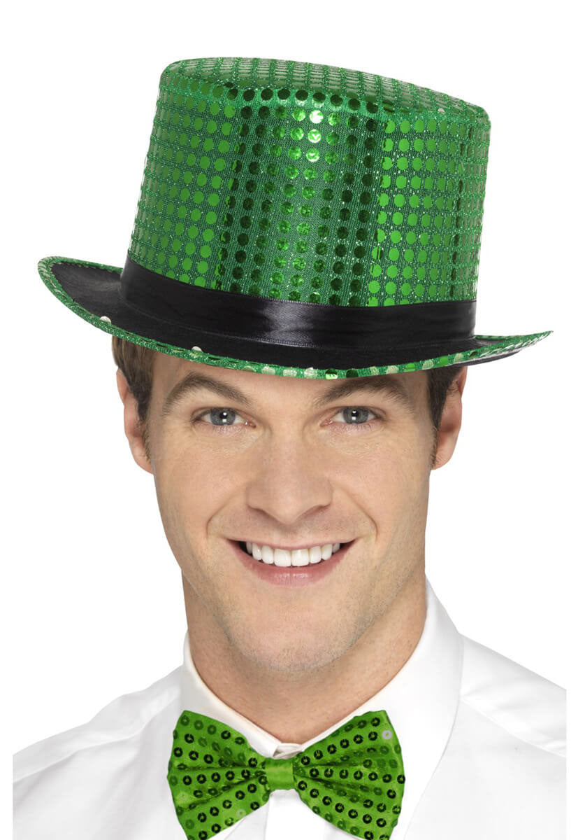 Sequin Top Hat, Green