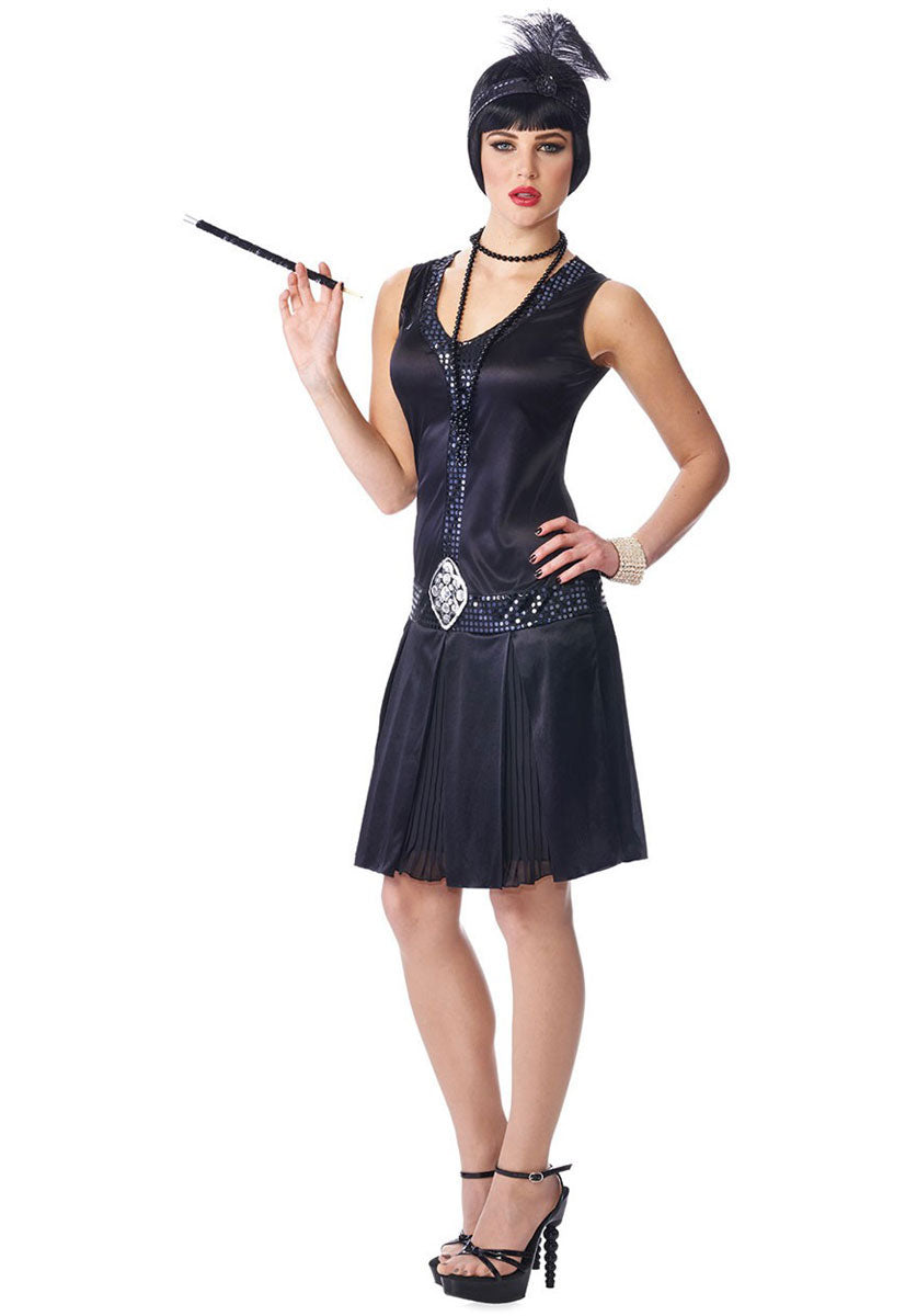 1920s Debutante Black Flapper Costume