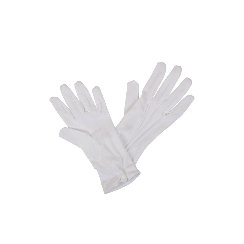Gents White Gloves with Snap Wrist Closure (min12)