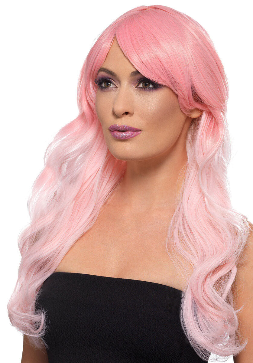 Fashion Ombre Wig, Wavy, Long, Pink