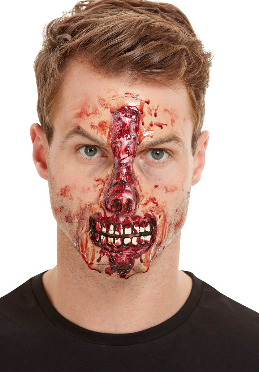 Smiffys Make-Up FX, Exposed Nose & Mouth, Red