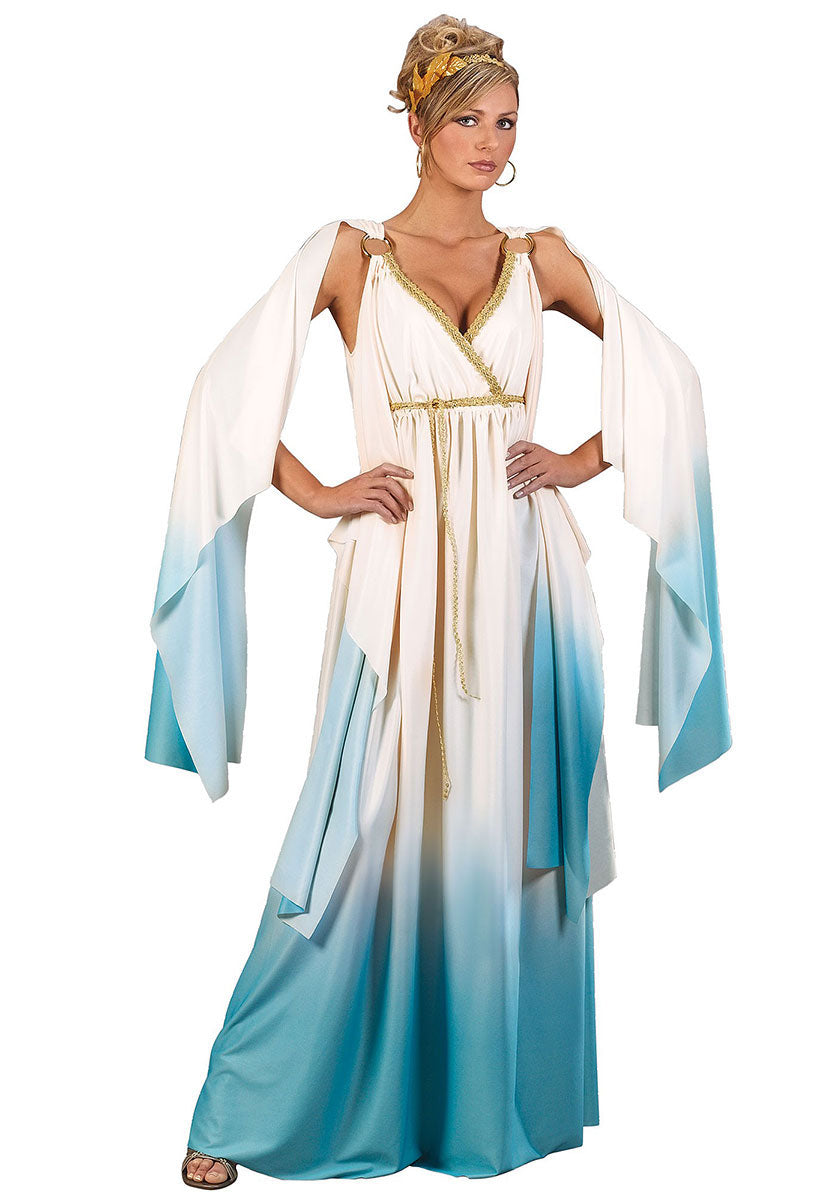 Greek Goddess Costume, Plus Size - Blue/White