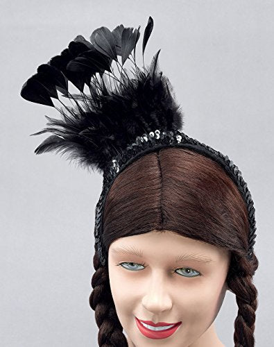 Black feather & sequin headdress