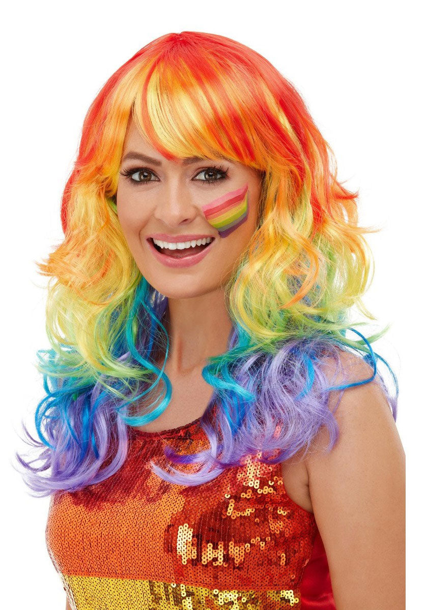 Rainbow Glam Wig, Multi-Coloured