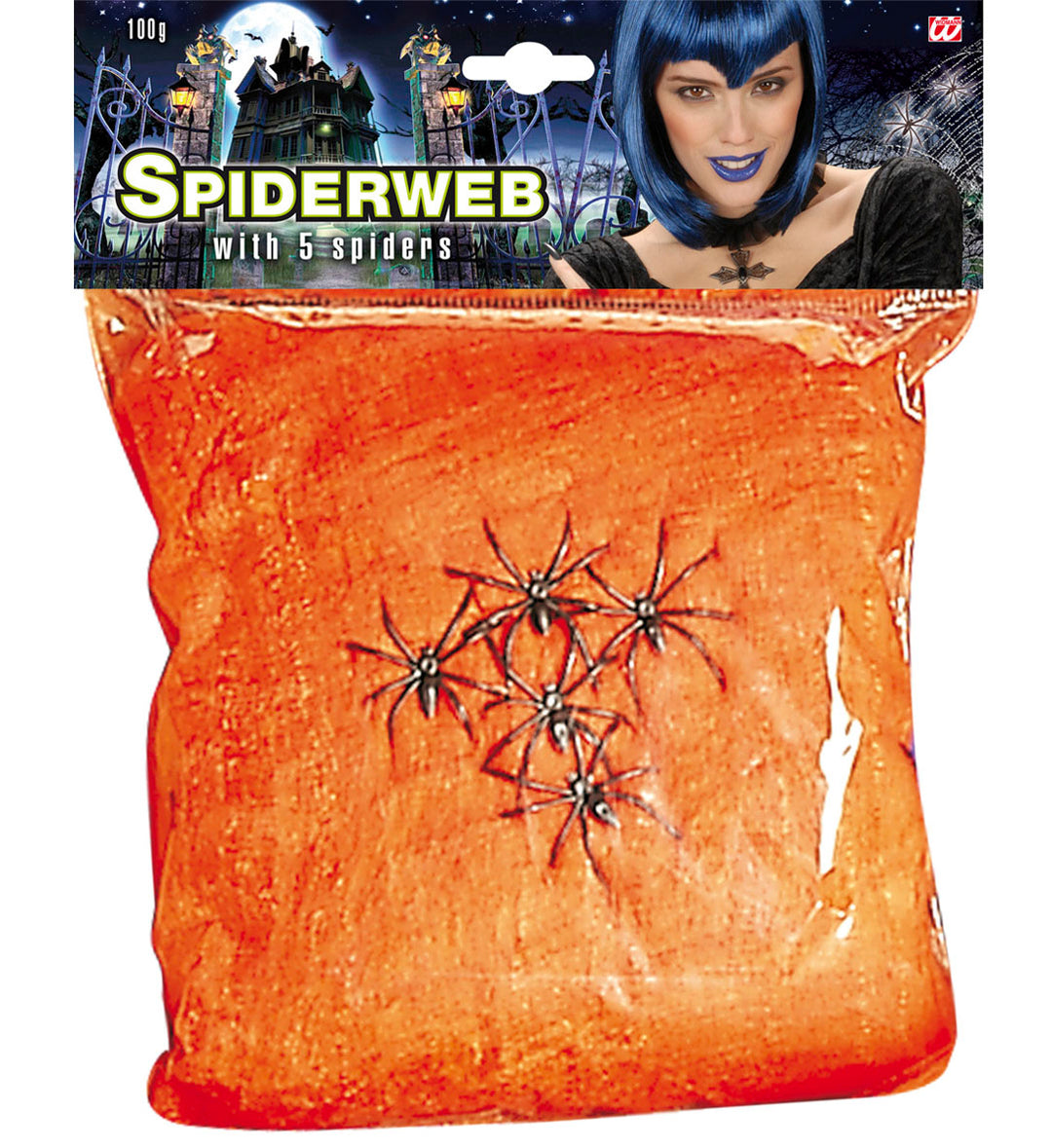 Spiderweb with 5 Spiders ‚Äì Orange