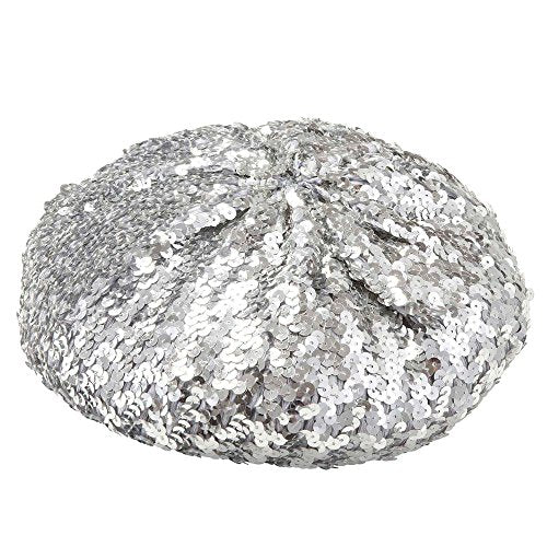 Sequin silver beret