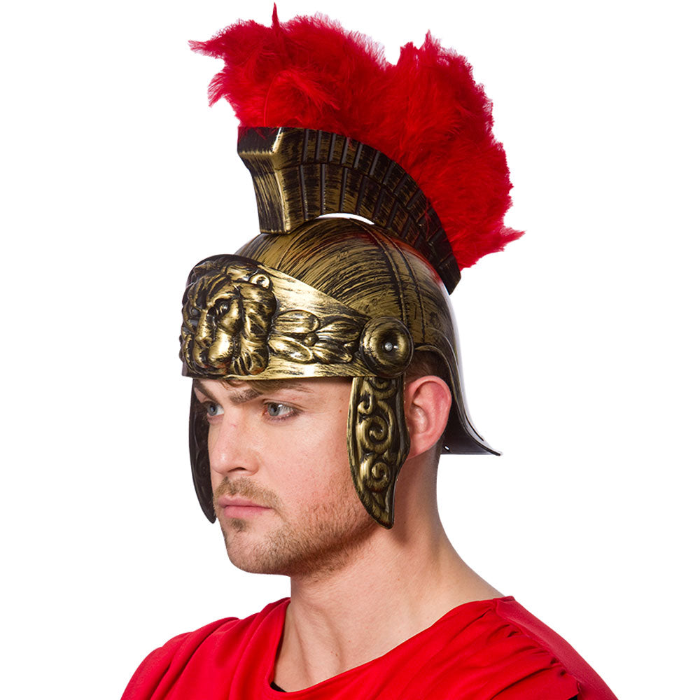 Roman Helmet w/ Feathers (min6)