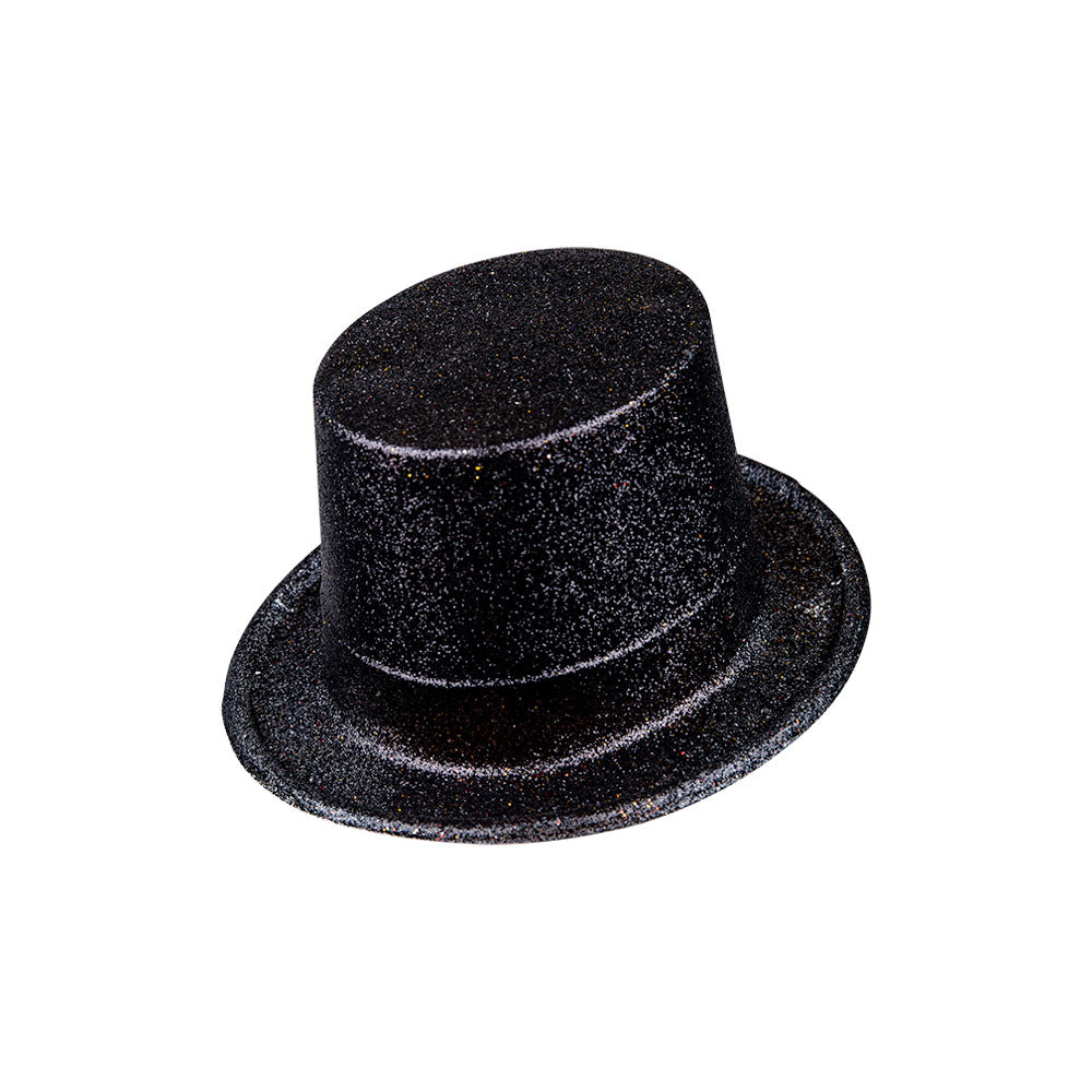 Glitter Top Hat - Black (min12)