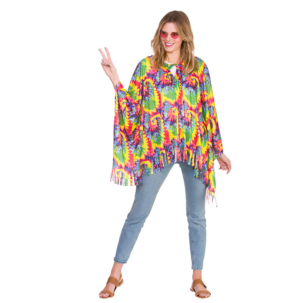 Hippie Tie Dye Poncho (One Size)