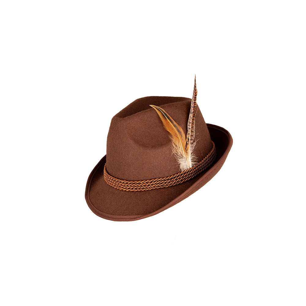 Deluxe Bavarian Hat - Brown (min6) **NEW**