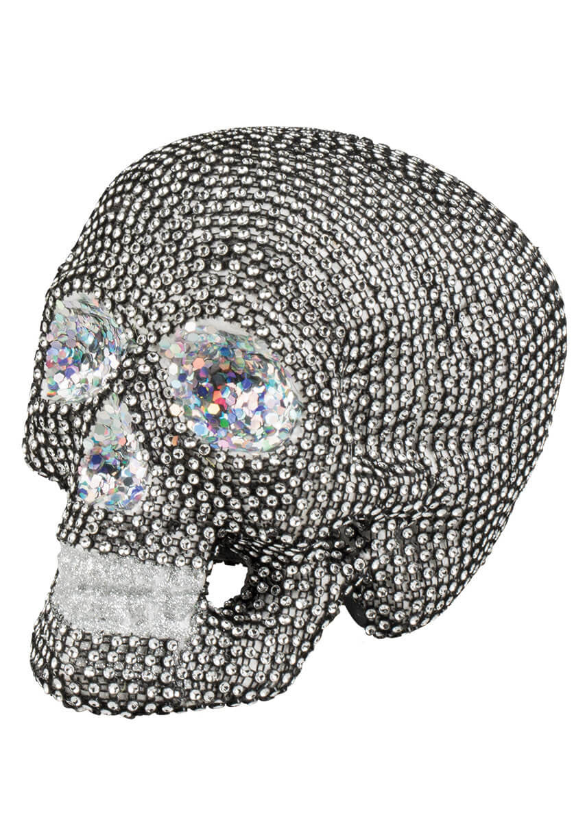 Silver Sparkle Skull Prop