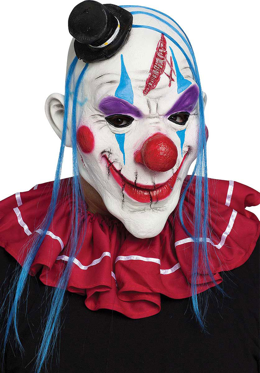 Horror Clown Mask Red and Blue