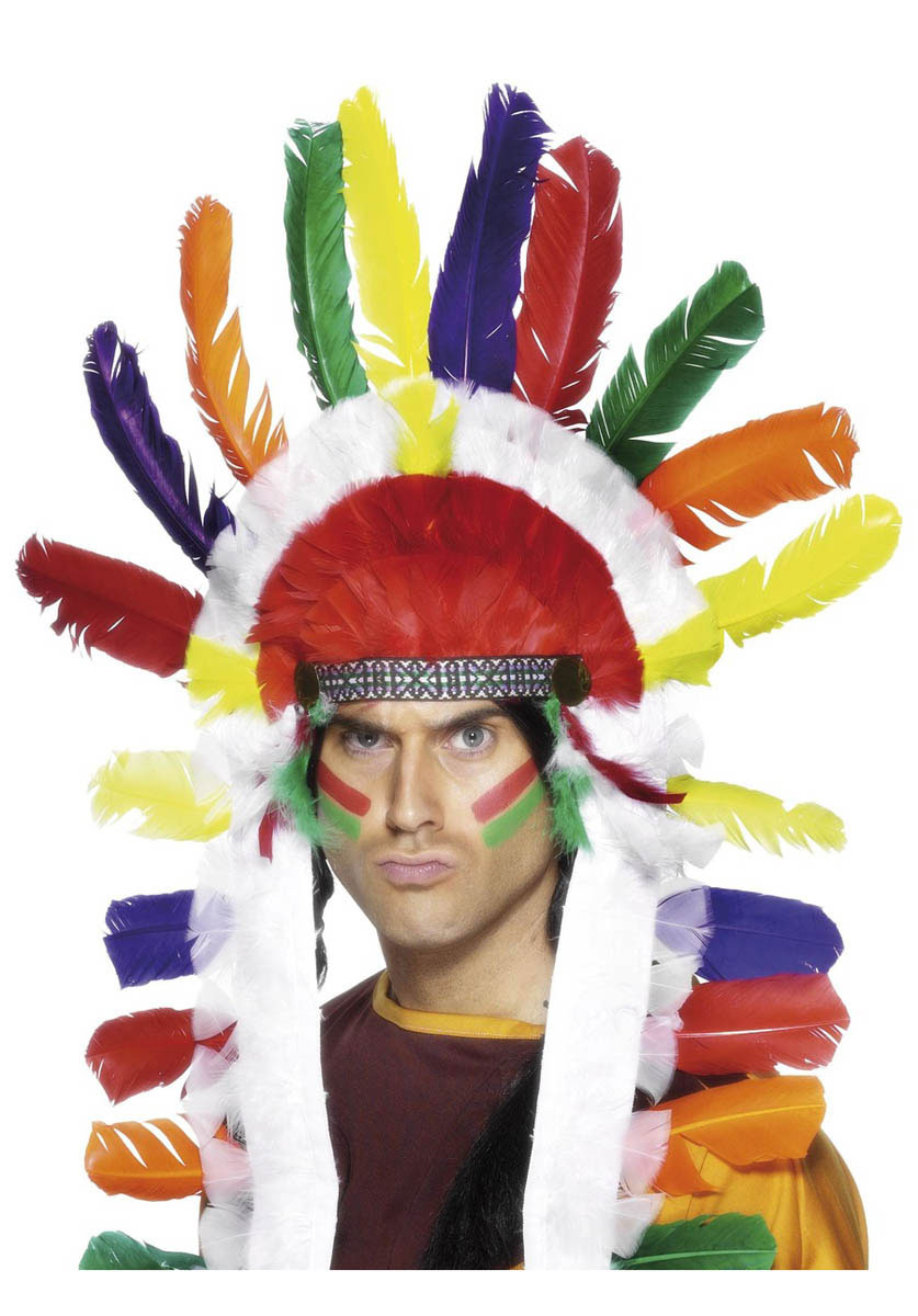 Native American Inspired Long Chief Headdress, Mul
