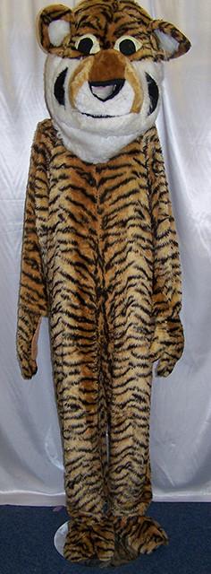 cartoon tiger mascot onesie with head (HIRE ONLY)