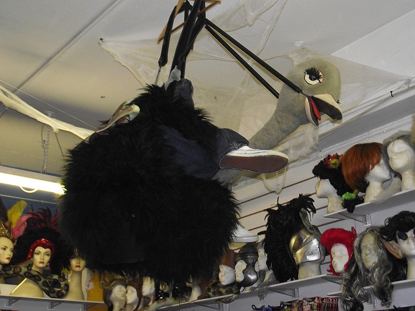 grey ostrich ride costume (£60.00 HIRE ONLY)