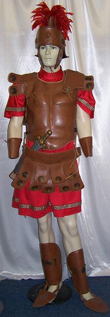 roman gladiator uniform in red and tan (HIRE ONLY)