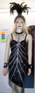 black sequin las vegas showgirl dress (£70.00 HIRE ONLY)