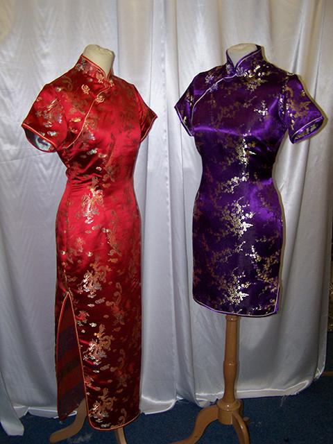 chinese ladies silk floral dresses (HIRE ONLY)
