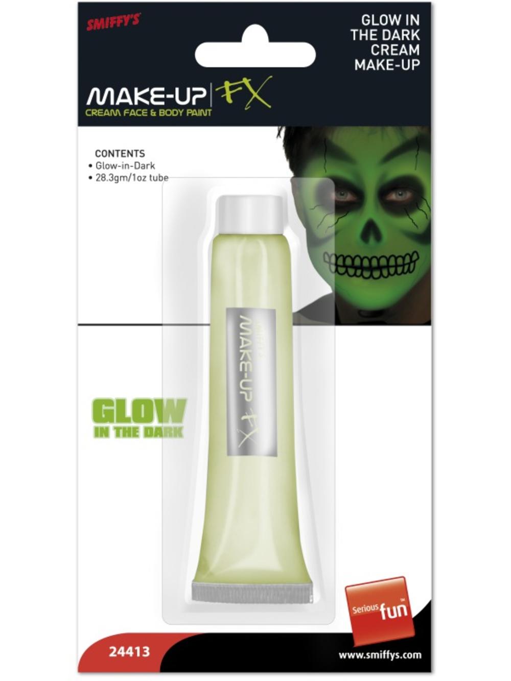Smiffys Make-Up FX, Aqua Cream Make Up, Glow in th