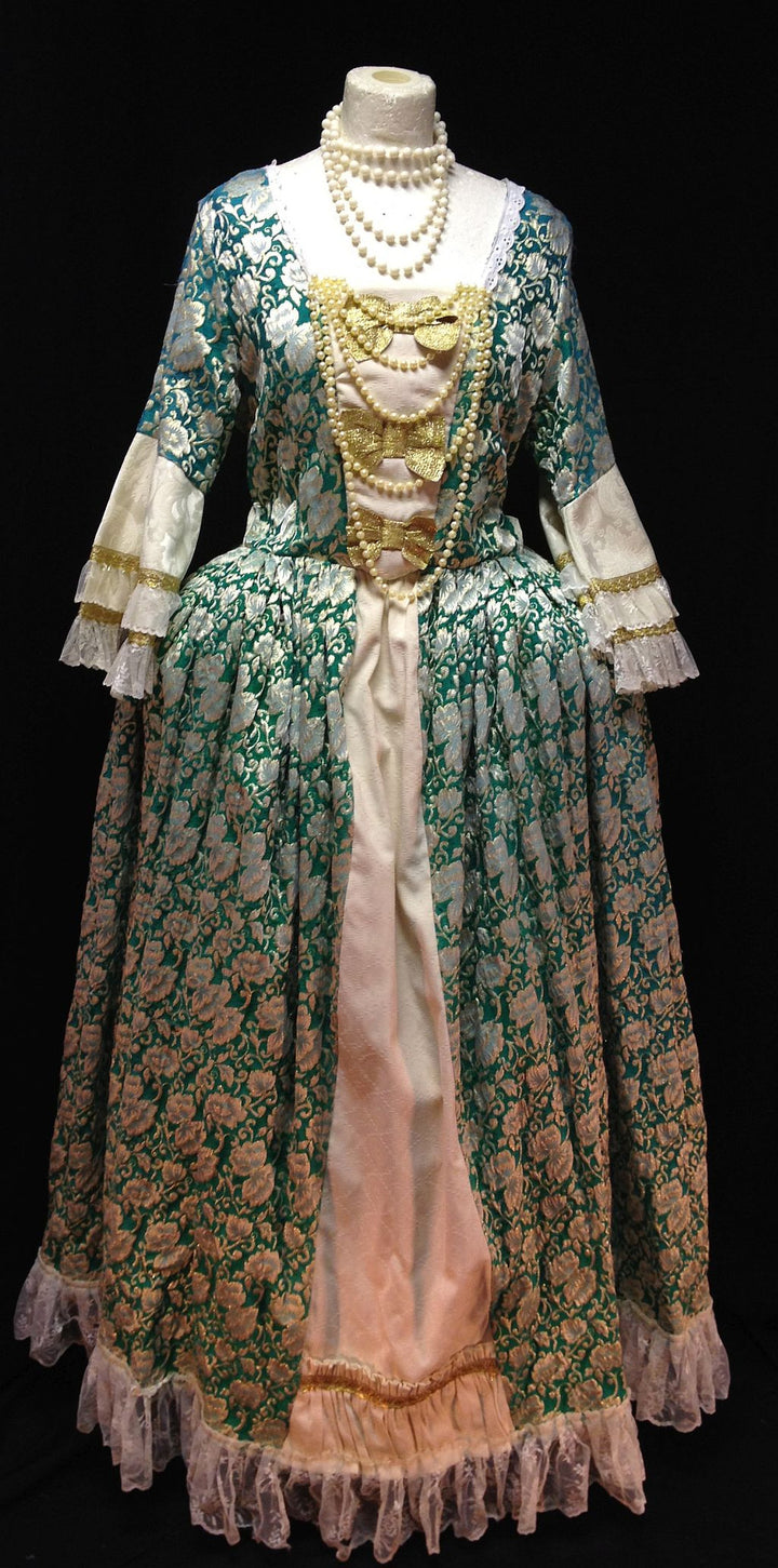 18th Century Dress in Green & Gold