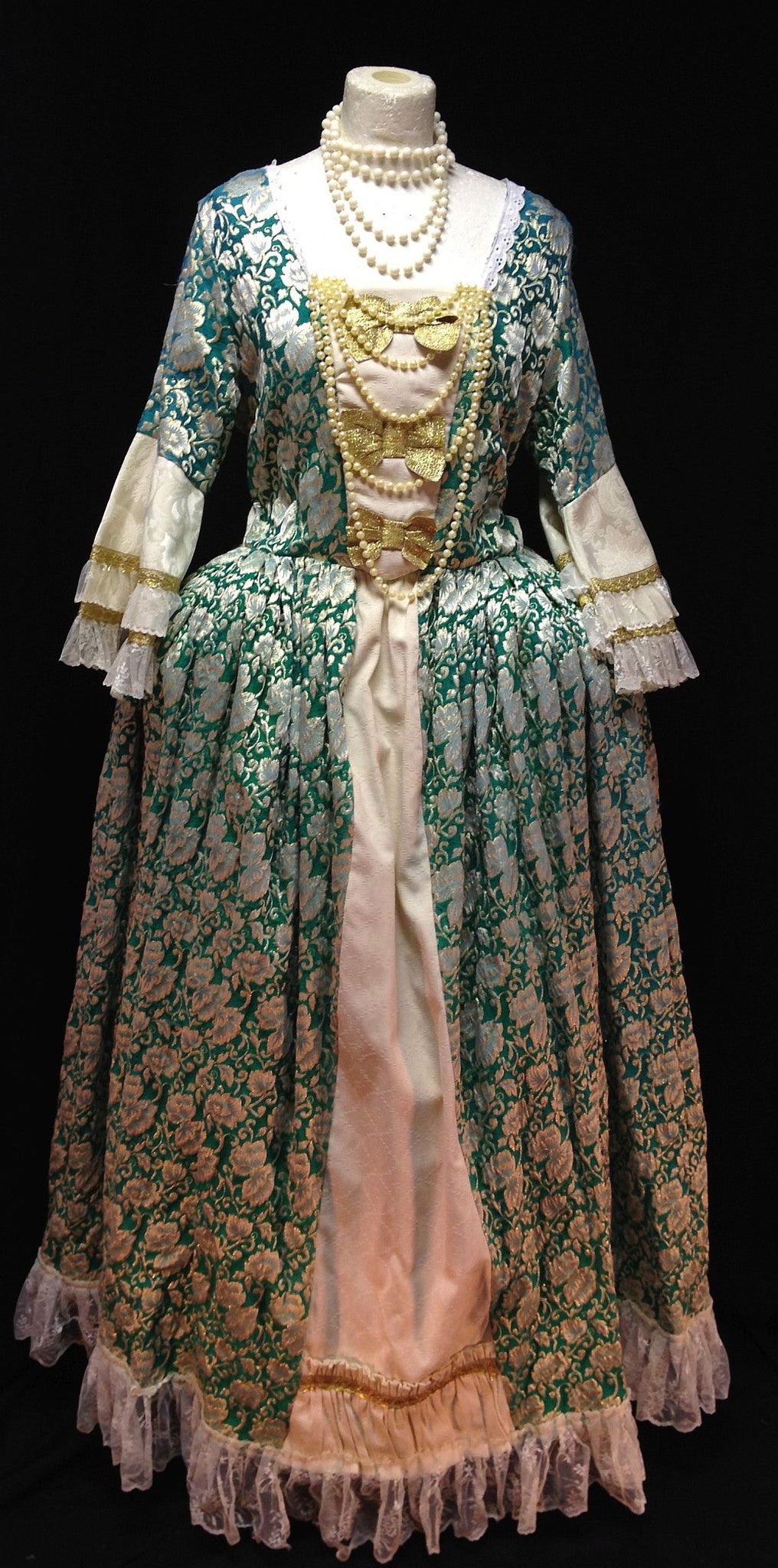 18th Century Dress in Green & Gold(£70.00 HIRE ONLY)