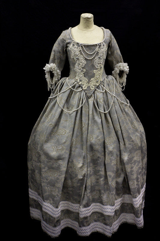 18th Century Dress in Pale Grey