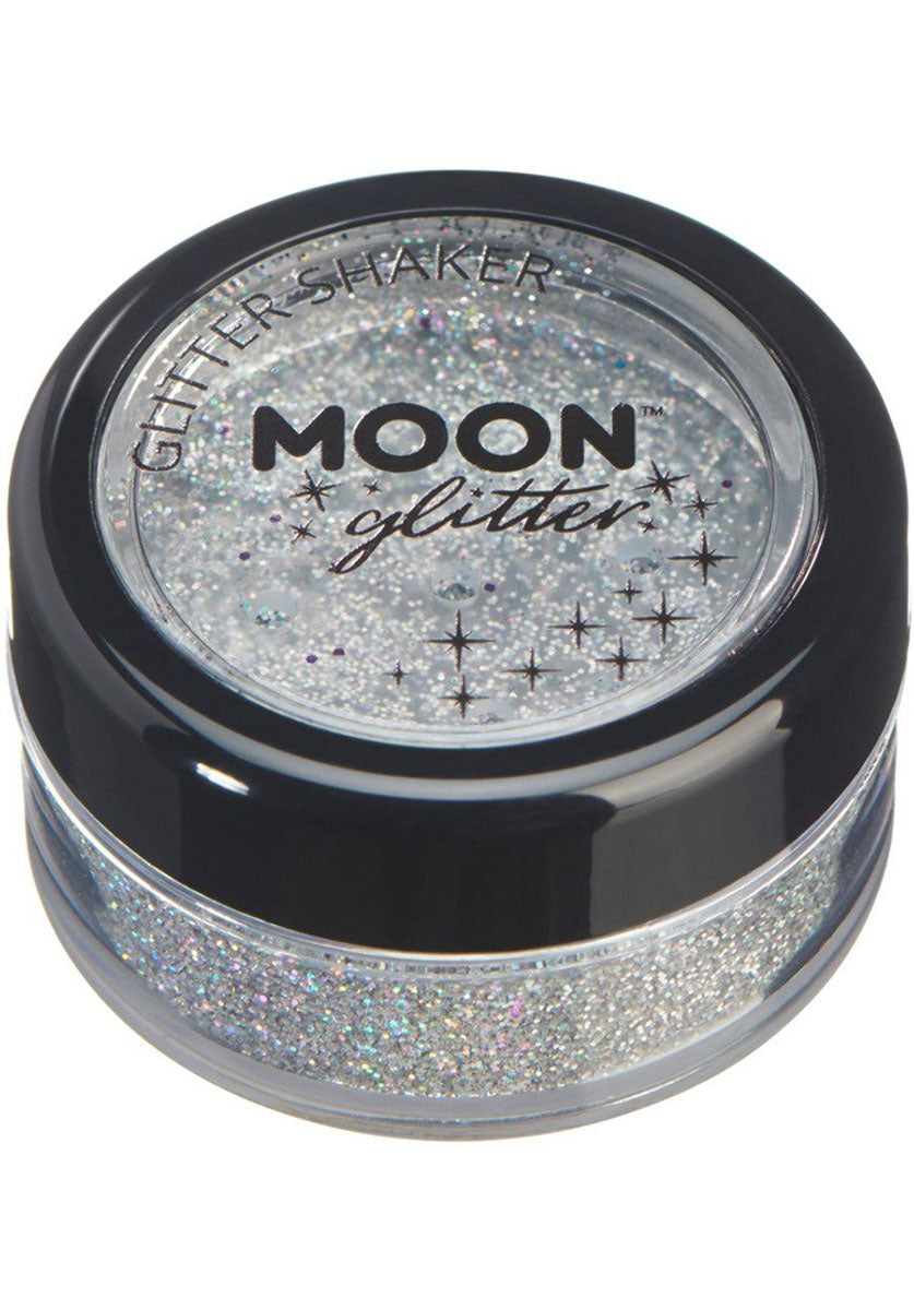 Moon Glitter Holographic Glitter Shakers, Silver