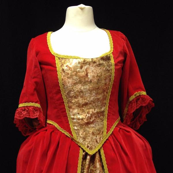 18th Century Dress in Red and Gold (£70.00 HIRE ONLY)