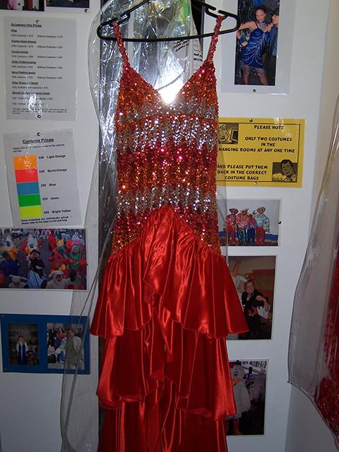 red and gold sequin carnival dress (HIRE ONLY)