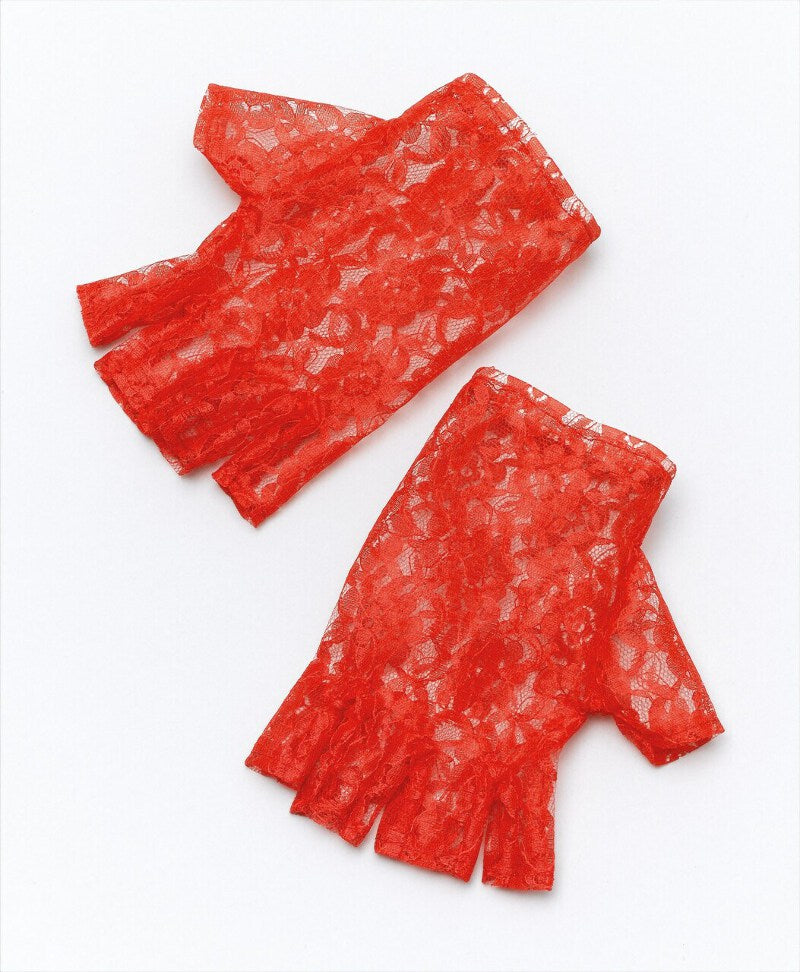FINGLESS LACE GLOVES RED