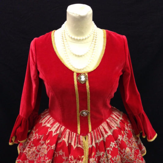 red gold velvet two piece close