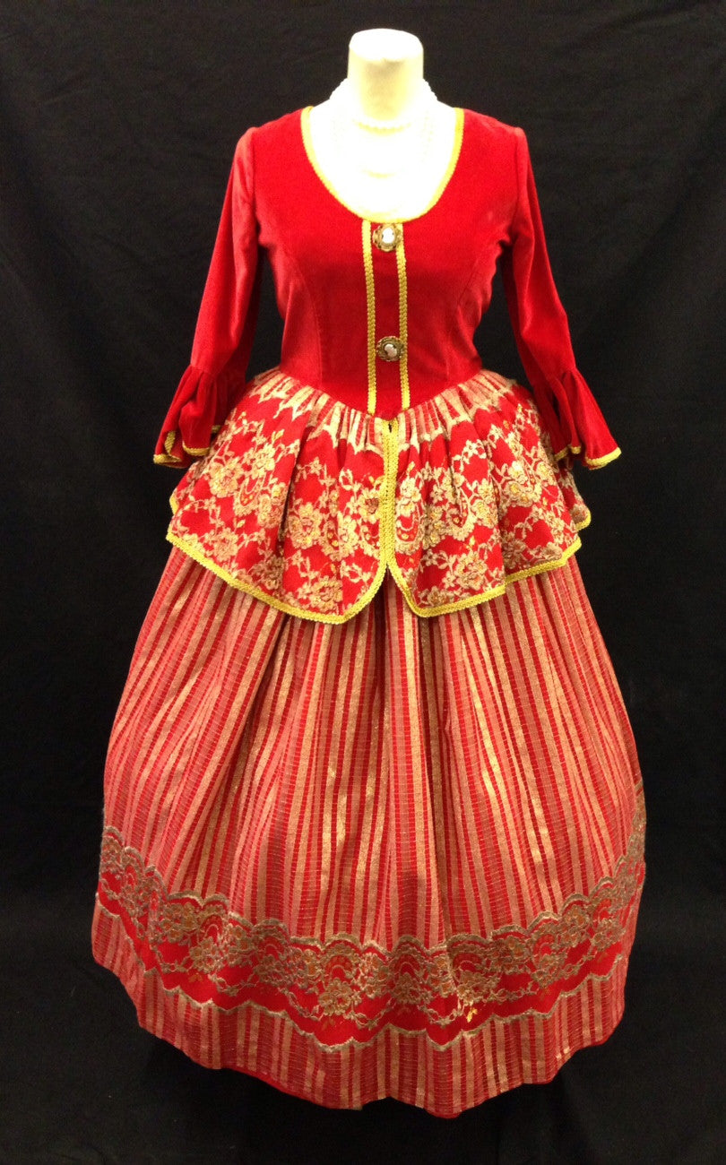 red gold velvet two piece