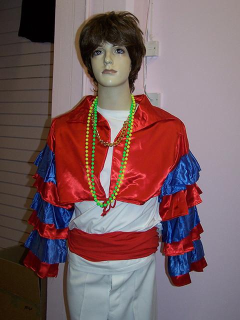 red white and blue mens carnival costume (HIRE ONLY)