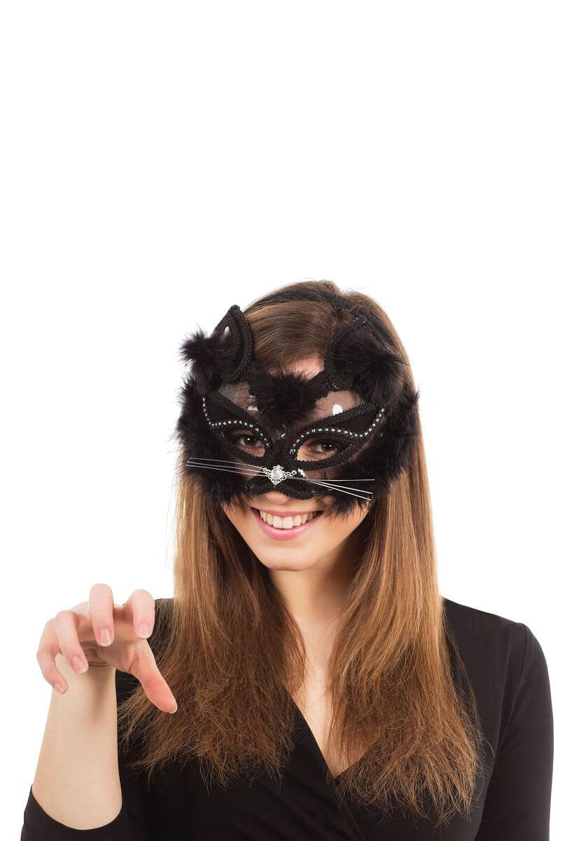 Transparent Black Cat Mask