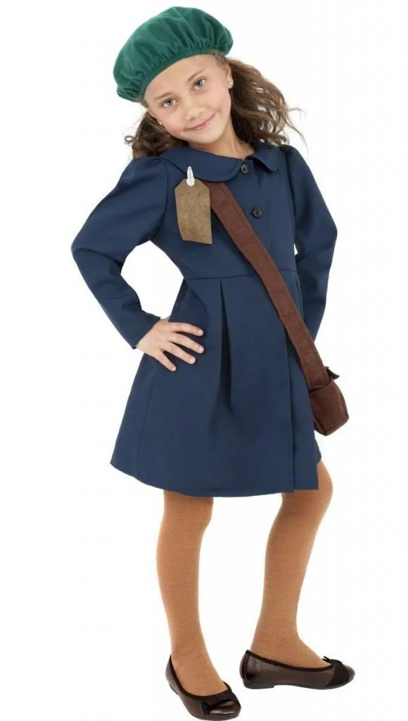 WW2 Evacuee Girl Costume, Green - T