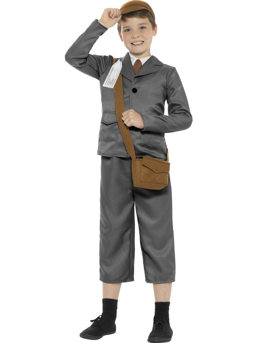 WW2 Evacuee Boy Costume, Grey - S